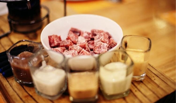 molhos para fondue de carne