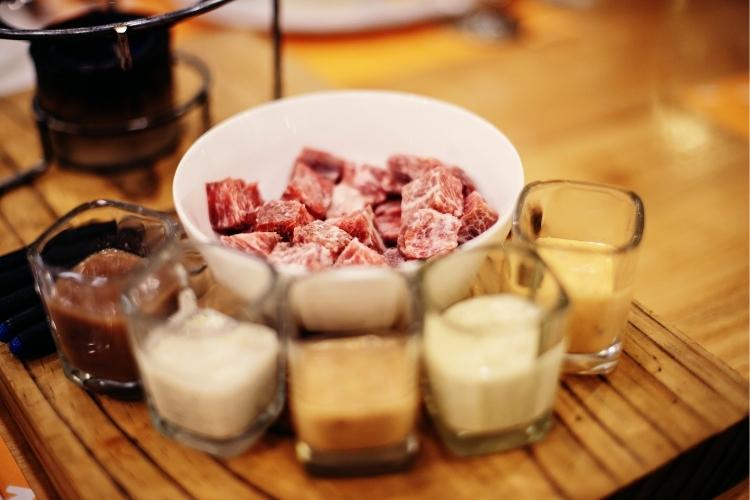 molhos para fondue de carne