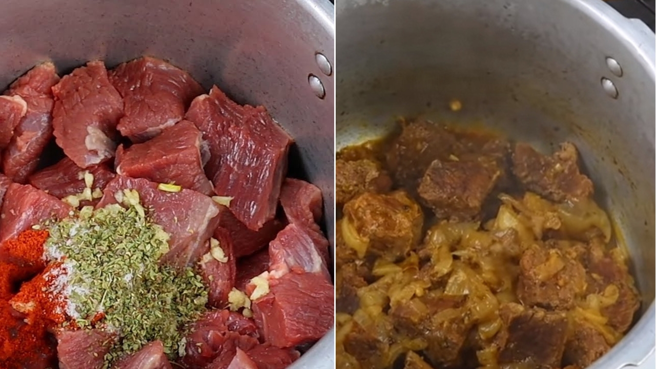 Aprenda Cozinhar carne sem água na panela de pressão