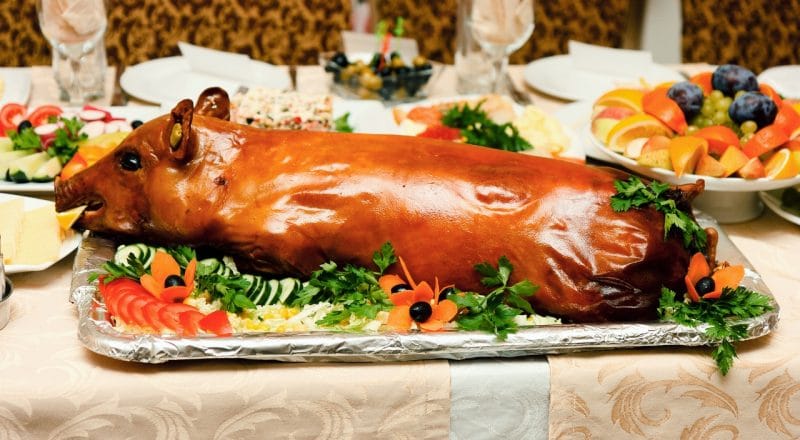 Carne de porco para o natal