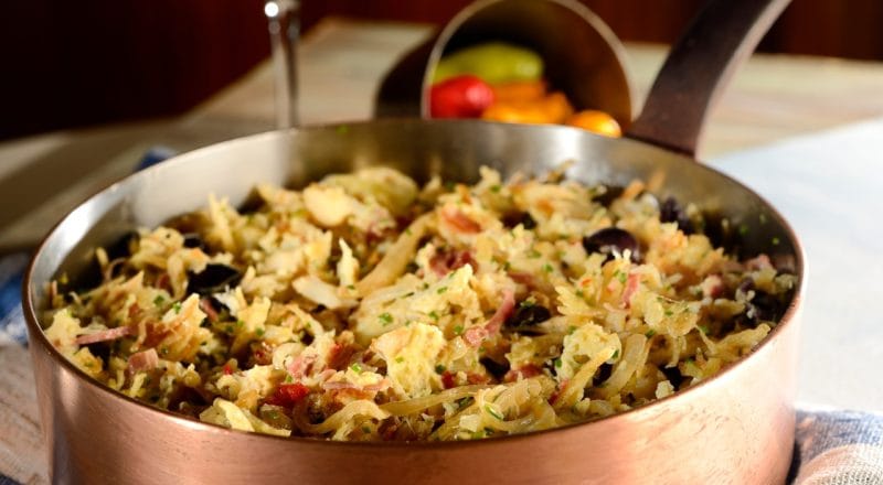 Receita de bacalhau desfiado