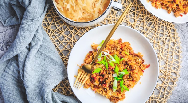 Carne moída com repolho