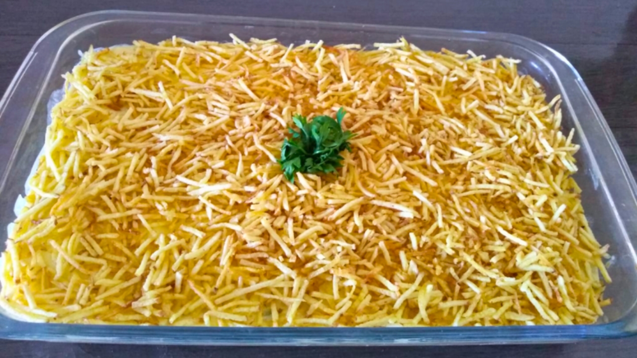 Fricassê de bacalhau com creme de milho