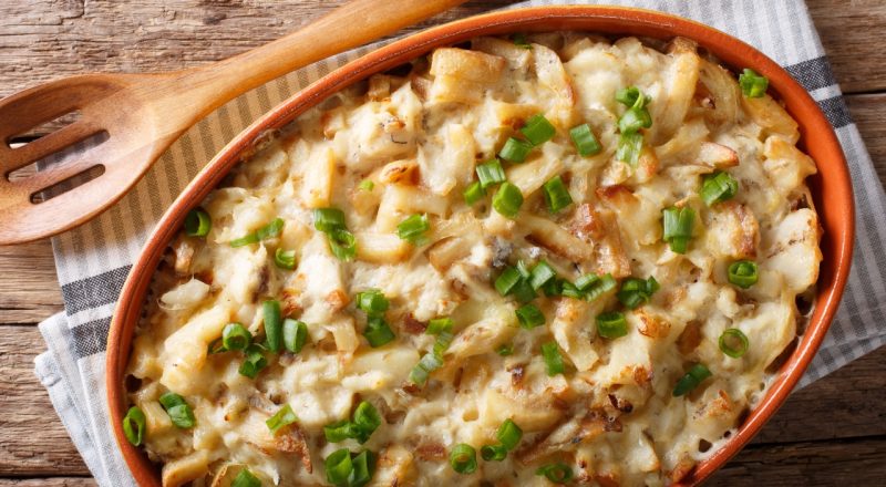 Bacalhau com leite de coco e batatas ao forno