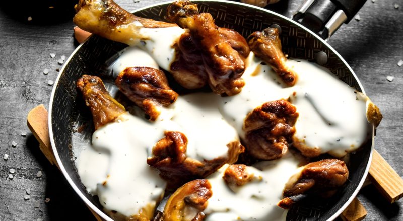 Coxa de frango ao molho branco