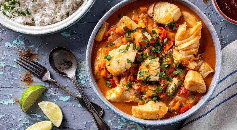 Peixe com azeite de dendê