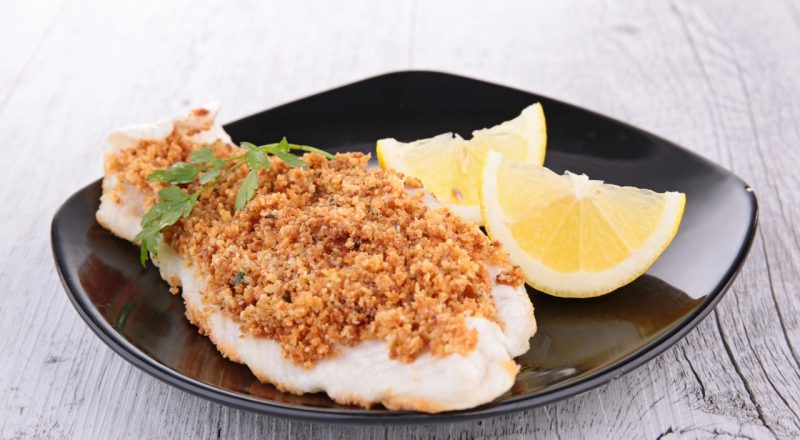 Peixe com crosta de castanha