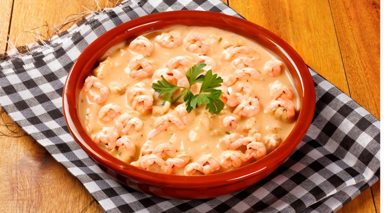 receita com camarão fresco