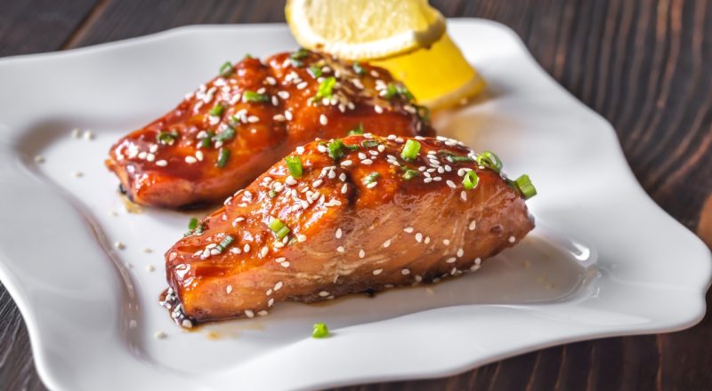 salmão teriyaki
