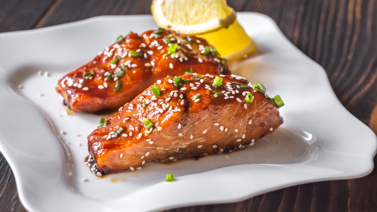 salmão teriyaki