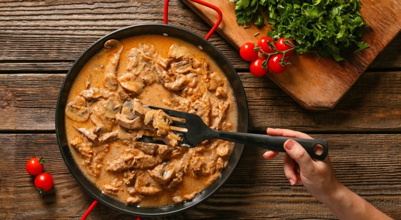 carne com creme de leite