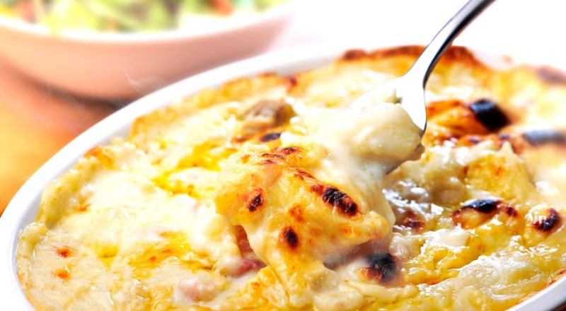 Frango desfiado com creme de milho