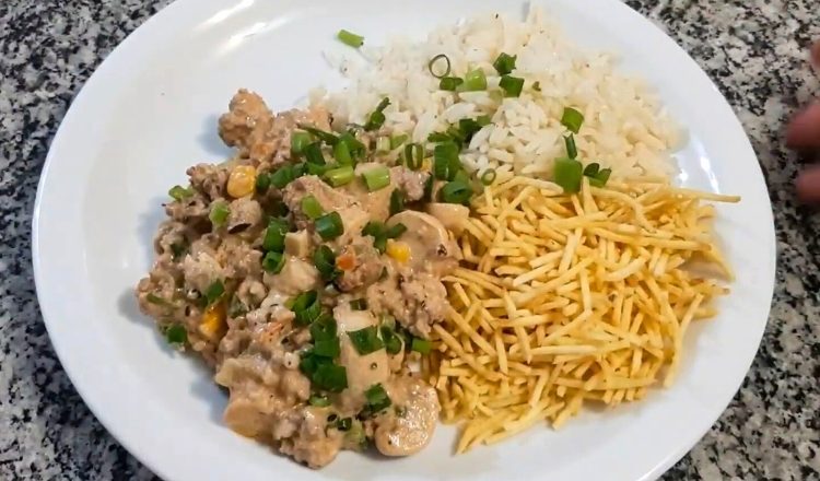 Strogonoff de carne moída