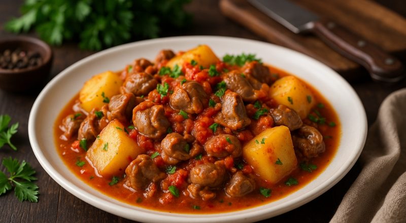Como fazer moela com batata