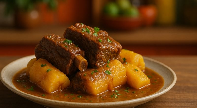Costela com mandioca na panela de pressão