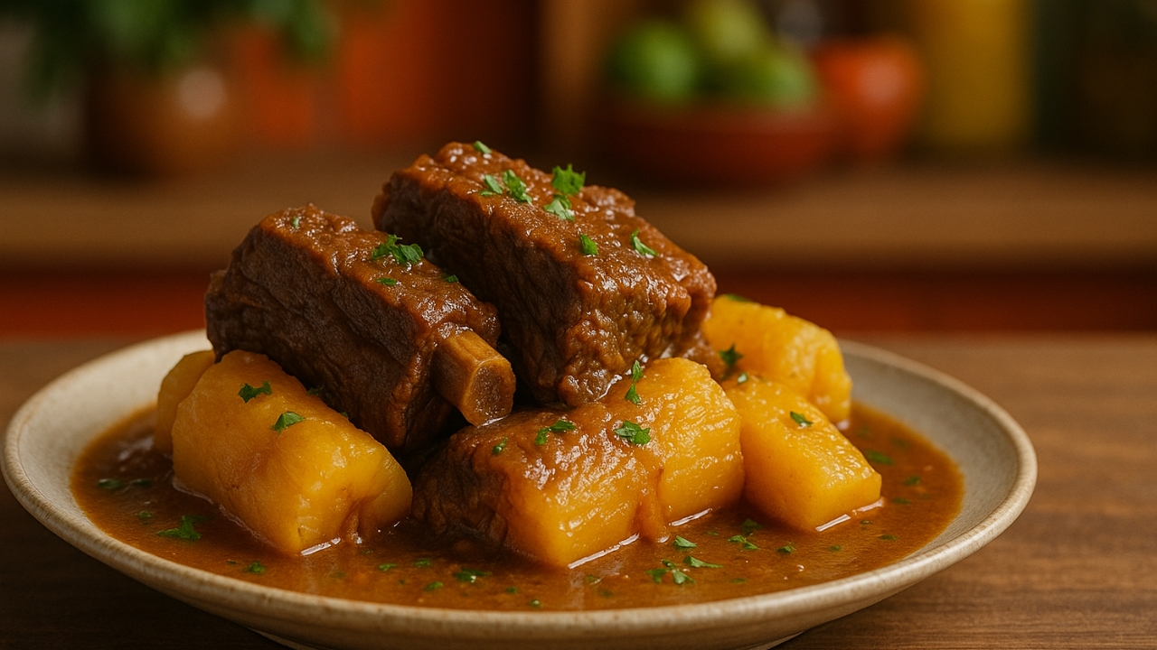 Costela com mandioca na panela de pressão