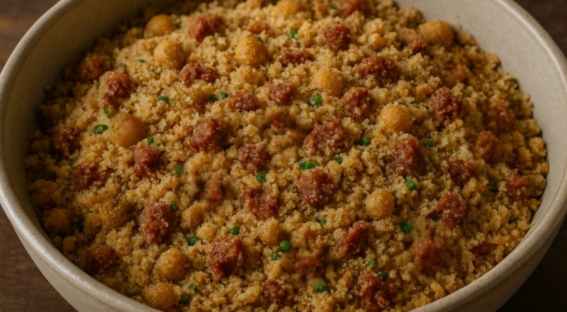 Farofa de soja crocante com bacon