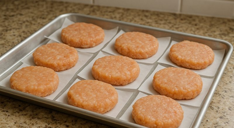 Receita de hambúrguer de frango caseiro para congelar