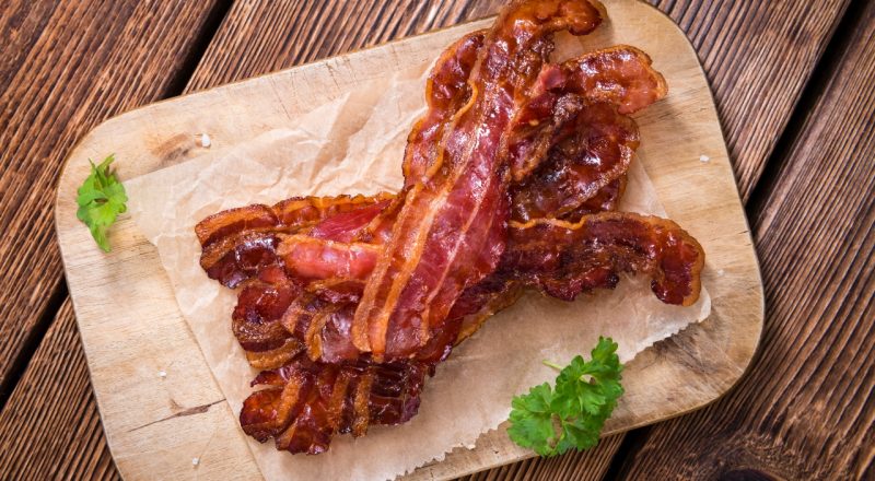 Bacon no forno