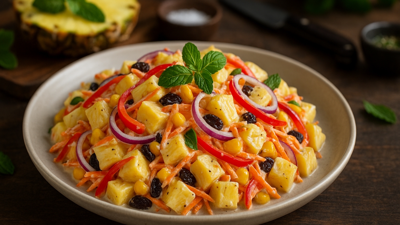 Salada de abacaxi para churrasco