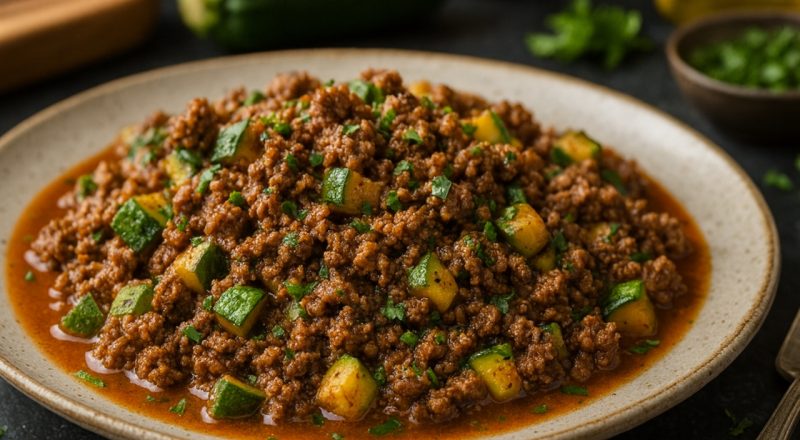 Abobrinha com carne moída