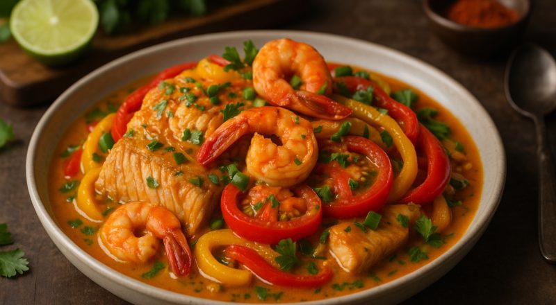 Moqueca de arraia com camarão