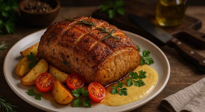 Picanha suína temperada no forno