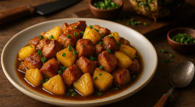 Abacaxi com carne de porco