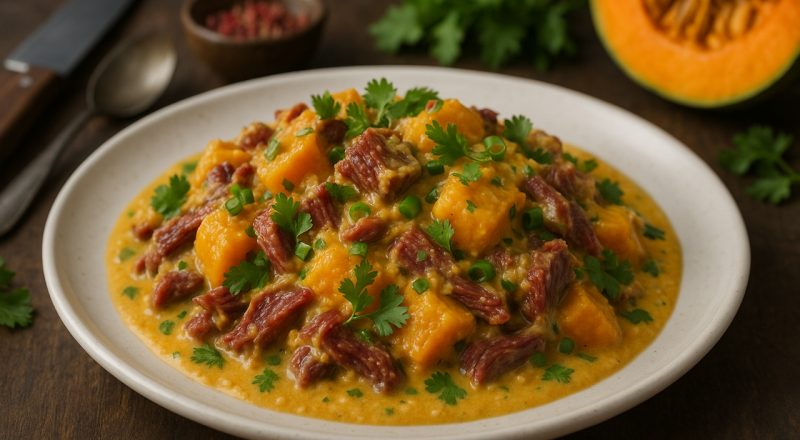 Abóbora com carne de sol