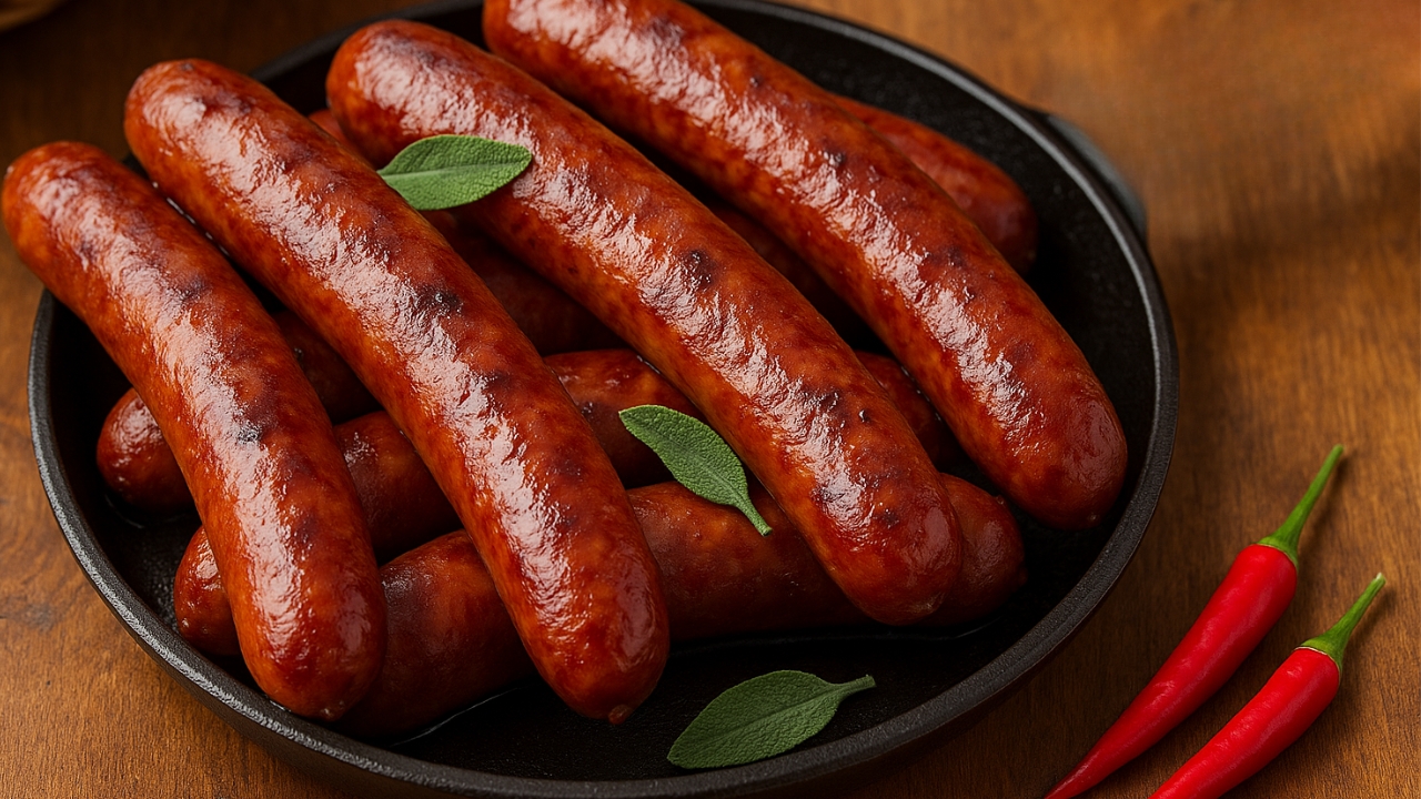 Salsicha assada no forno