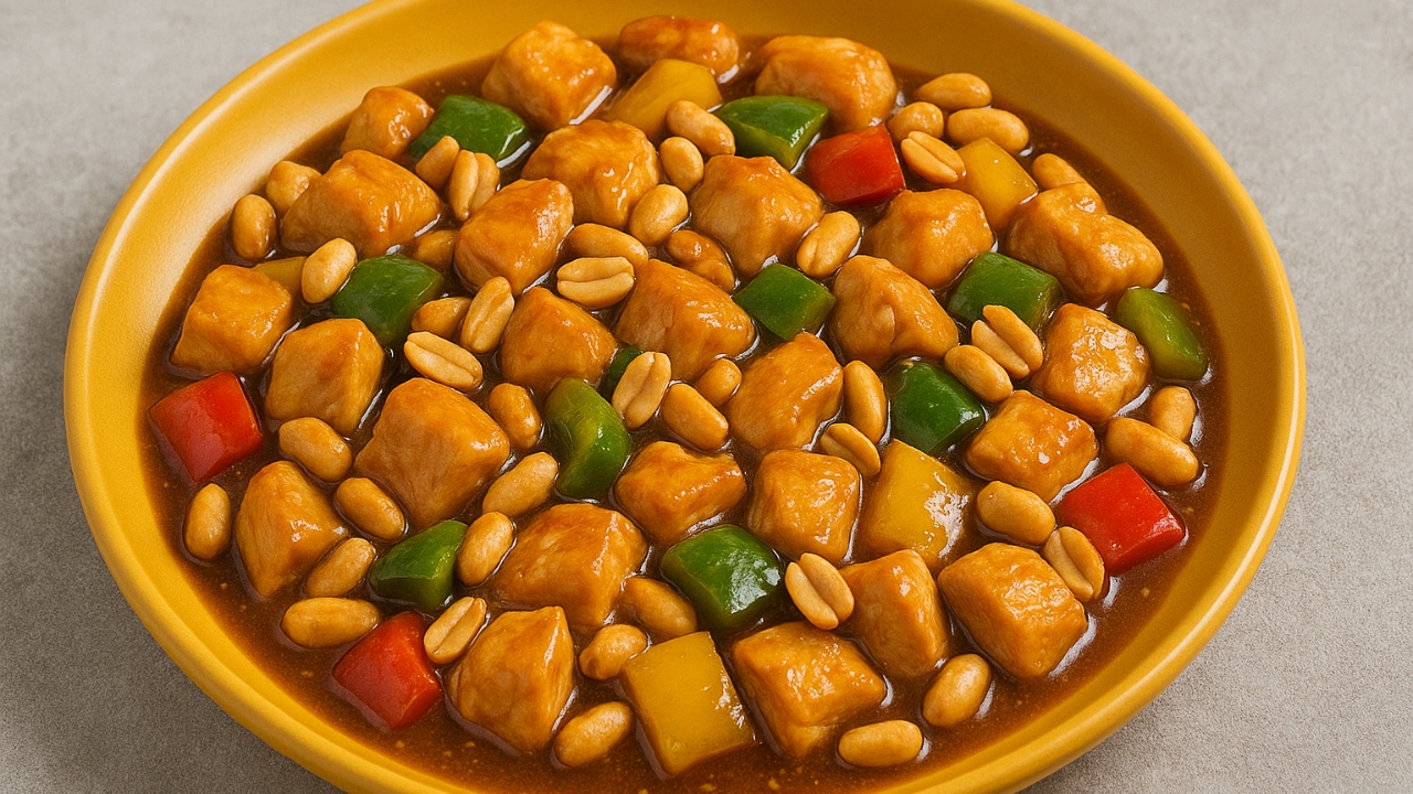 Receita de frango xadrez com amendoim