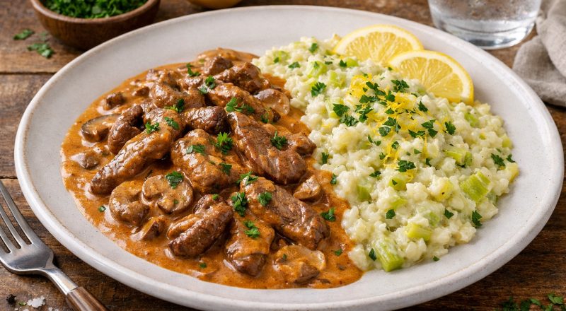 Acompanhamento para strogonoff de filé mignon