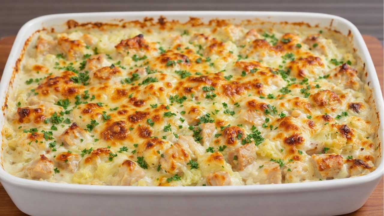 Creme de couve-flor com frango