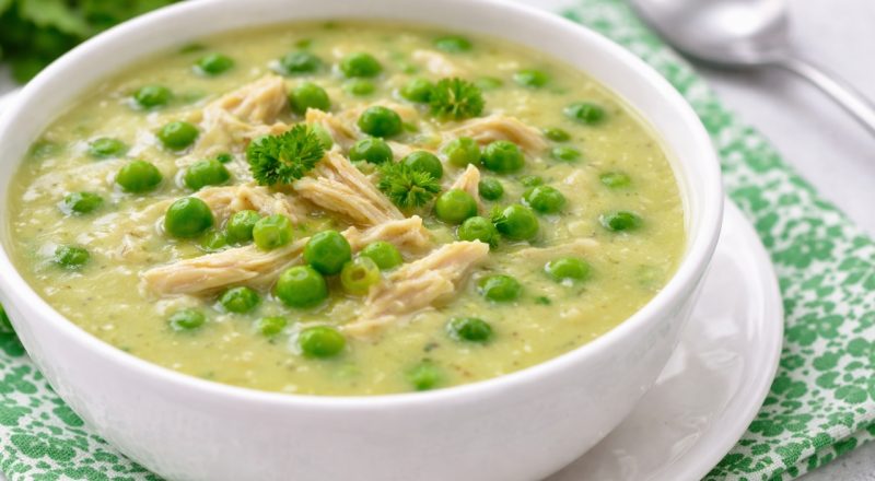 Creme de ervilha com frango