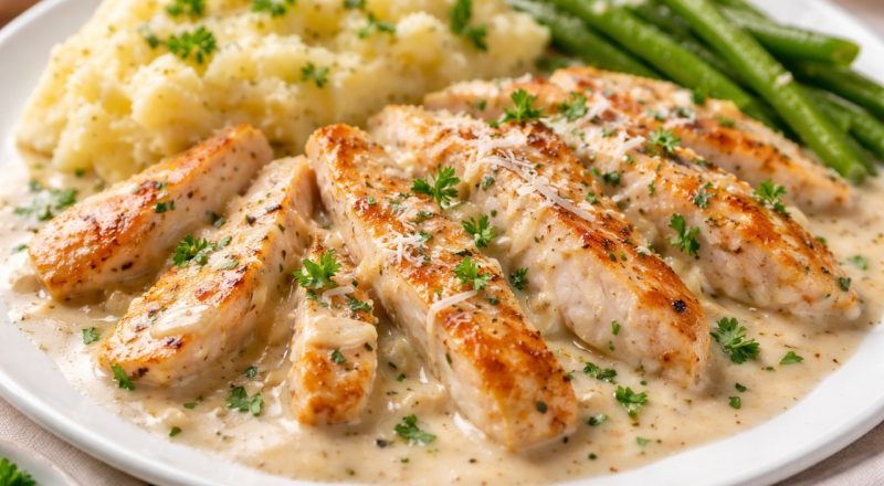 Frango ao molho branco simples com creme de leite