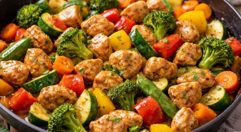 Picadinho de frango com legumes