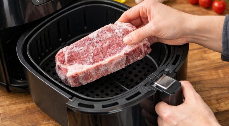 Pode colocar carne congelada na airfryer