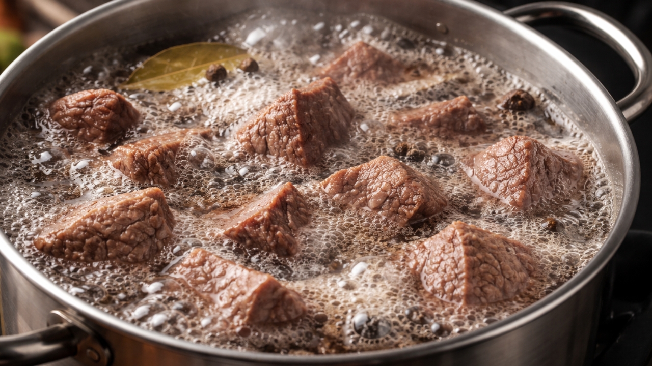 Pode ferver a carne antes de cozinhar