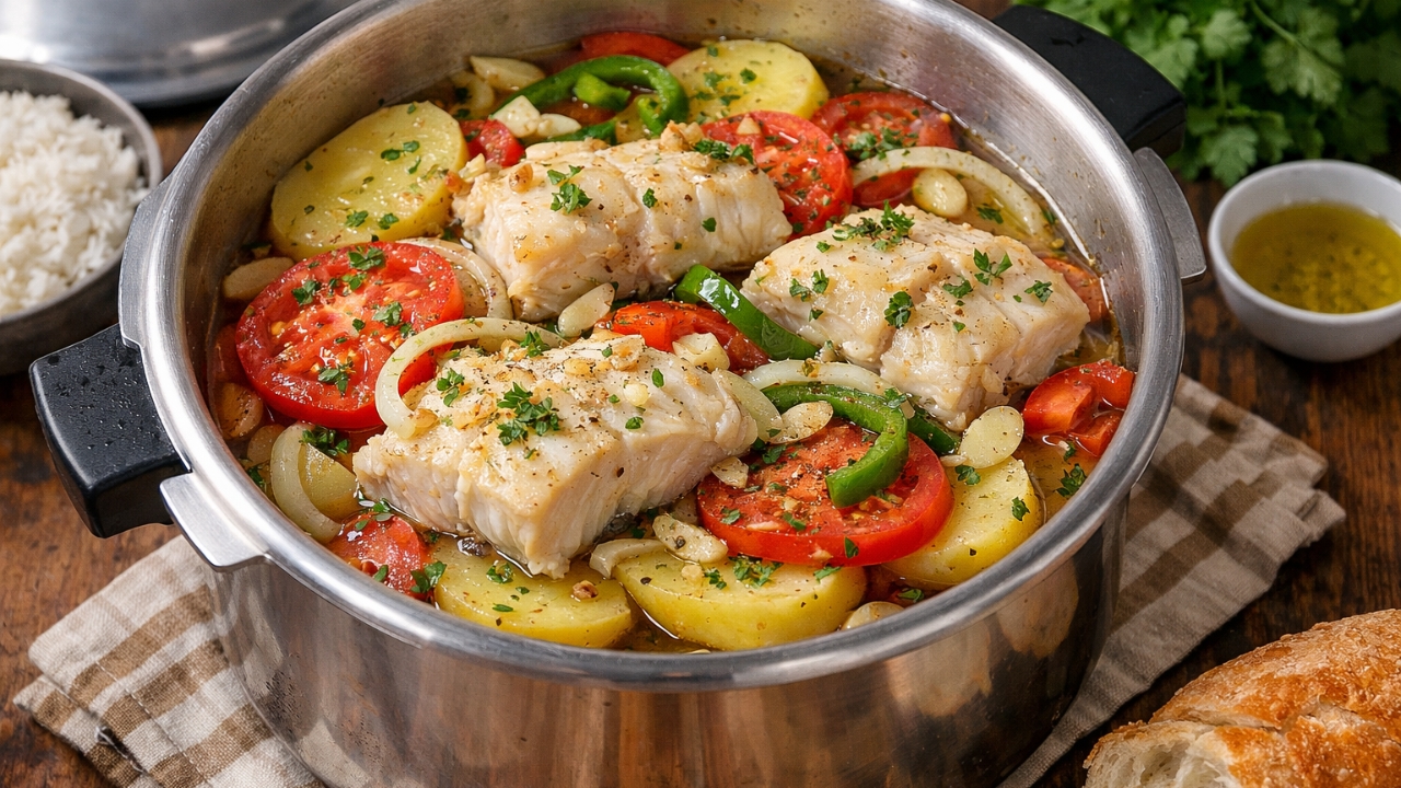 Bacalhau na panela de pressão