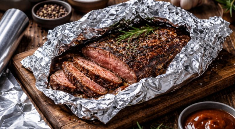Para que serve o papel alumínio na carne