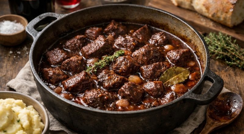 Carne ao molho de vinho