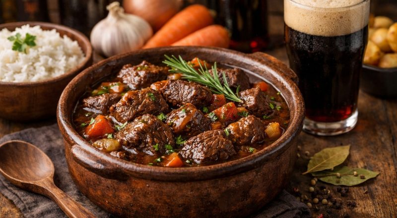 Carne de panela com cerveja preta