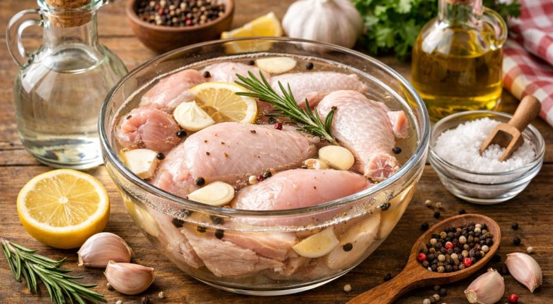 Quanto tempo deixar o frango de molho no vinagre