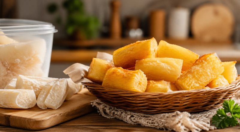Pode fritar mandioca congelada