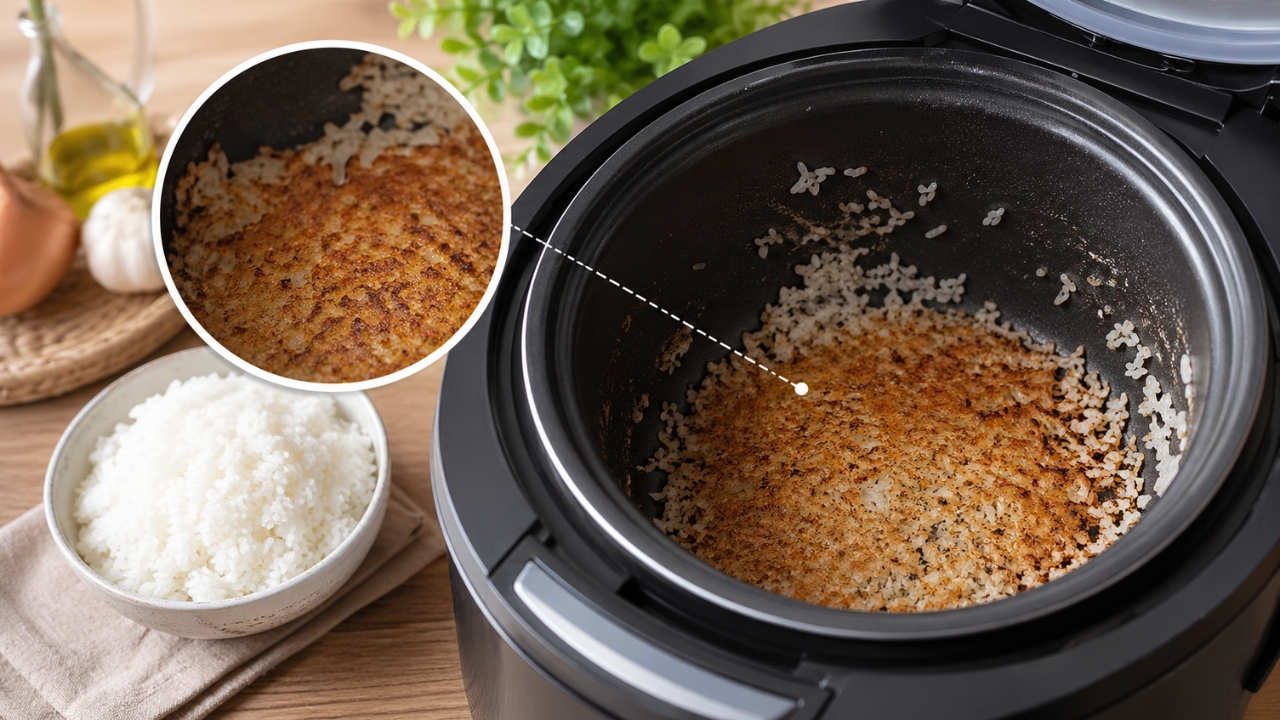 Por que o arroz gruda no fundo da panela elétrica