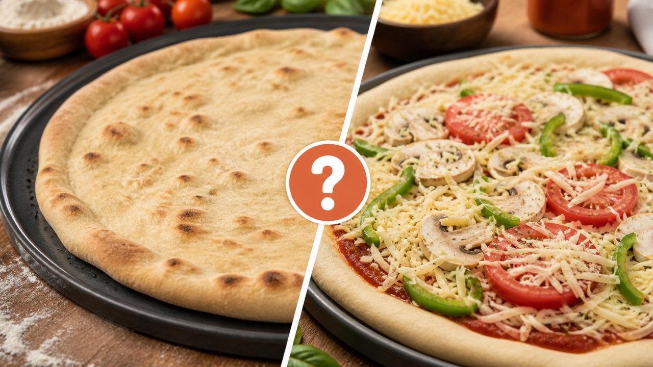 Precisa assar a massa da pizza antes de rechear