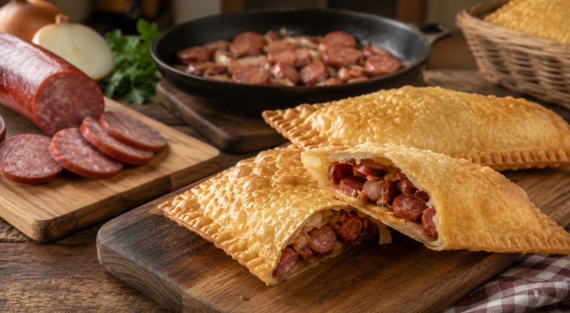 Precisa fritar a calabresa para colocar no pastel
