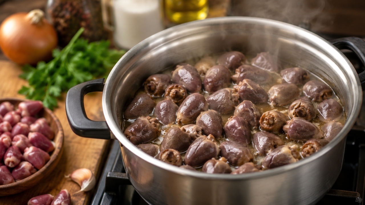 Quanto tempo cozinhar coração de galinha na panela normal