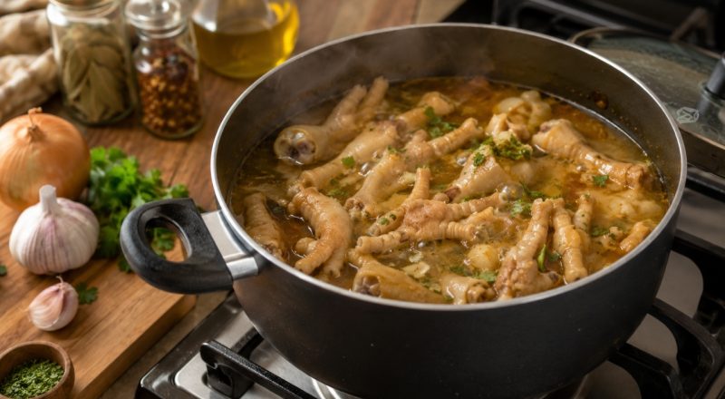 Quanto tempo para cozinhar pé de frango na panela normal