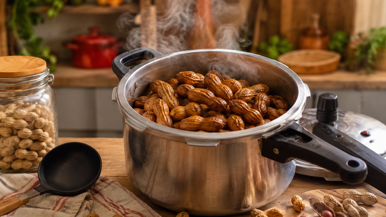 Quantos minutos para cozinhar amendoim na panela de pressão